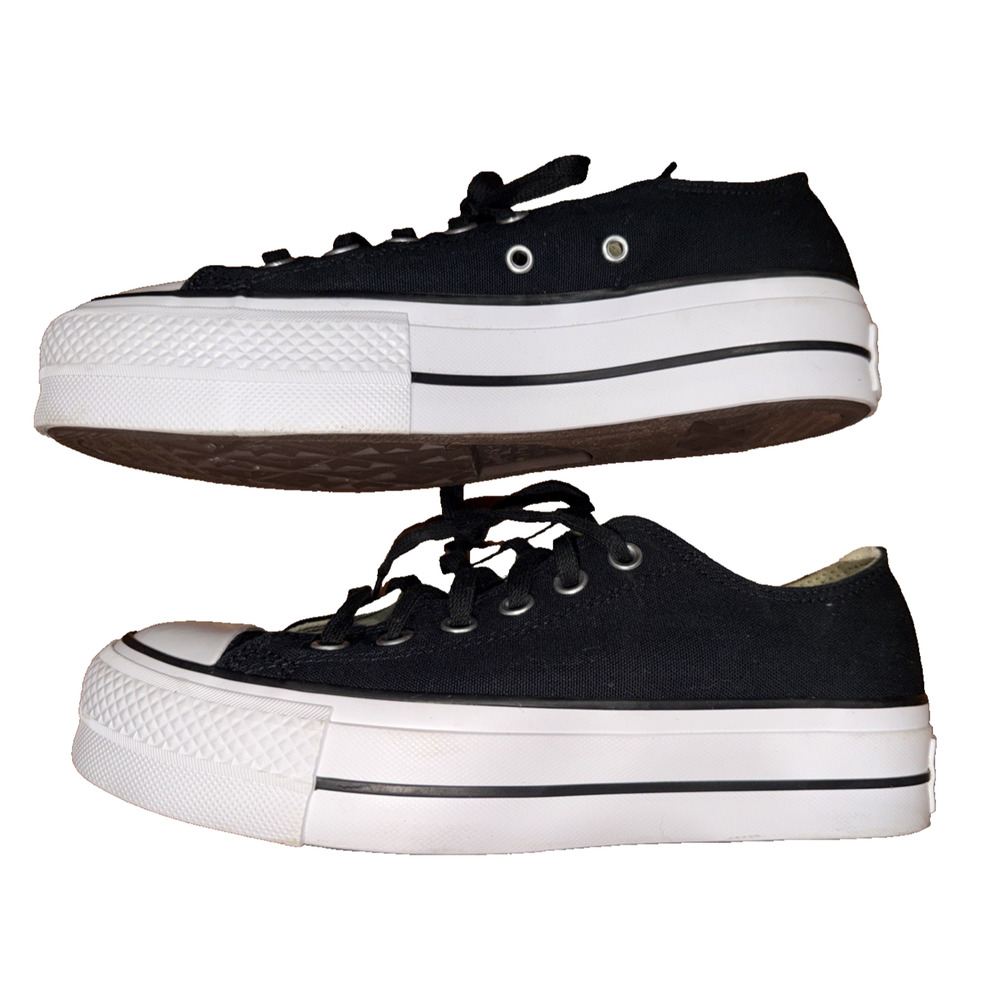 Converse Chuck Taylor All Star Lift Platform Black Low Tops Women 7.5 - Picture 7 of 8